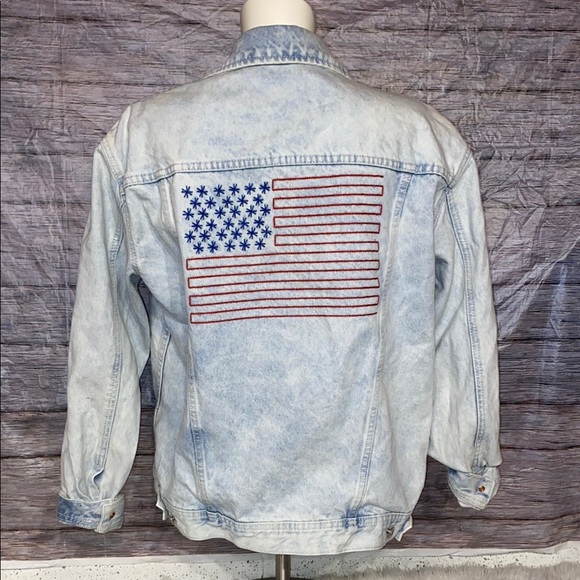 Old Navy Jackets & Blazers - Old Navy Denim Boyfriend Jacket With American Flag